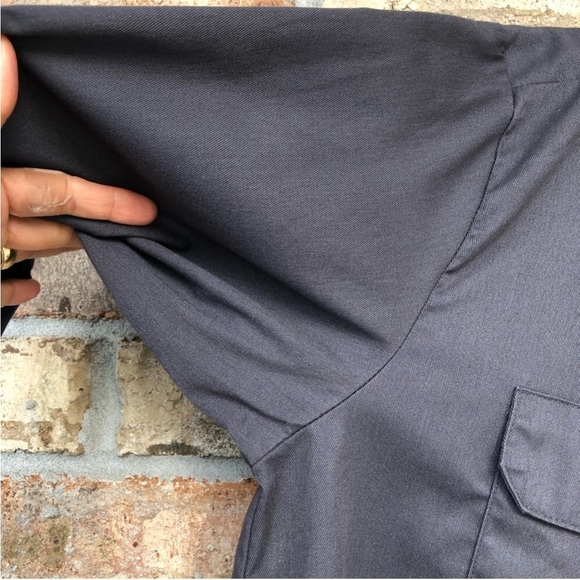 Dickies Mens Long Sleeve Flap Chest Pockets Button Down Gray Work Shirt L - Picture 5 of 13